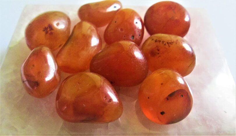 Carnelian Pack of 10 AAA Quality Tumbled Stones | 25 TO 30mm Tumbled Stones | Healing Stones | Carnelian Tumbles & Info Card in Gift Pack - Image 2