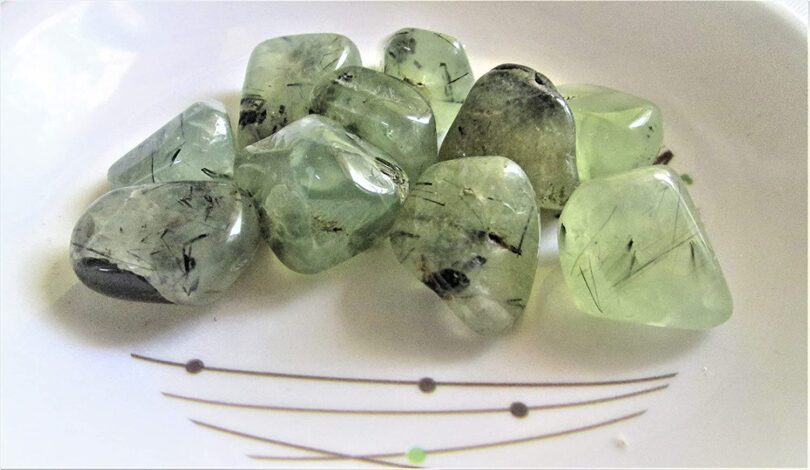 Prehnite Pack of 10 AAA Quality Tumbled Stones | 25 TO 30mm Tumbled Stones| Healing Stones | Prehnite Tumbles & Info Card in Gift Pack - Image 2