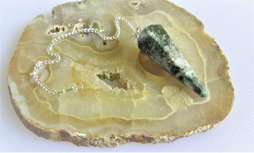 Moss Agate Pendulum | Natural Moss Agate Crystals | Crystal Dowsing Pendulum | Scrying Healing Crystal | Gift Crystal Energy Pendulum | Natural Healing Stone Pendulum | Gift Packing - Image 5