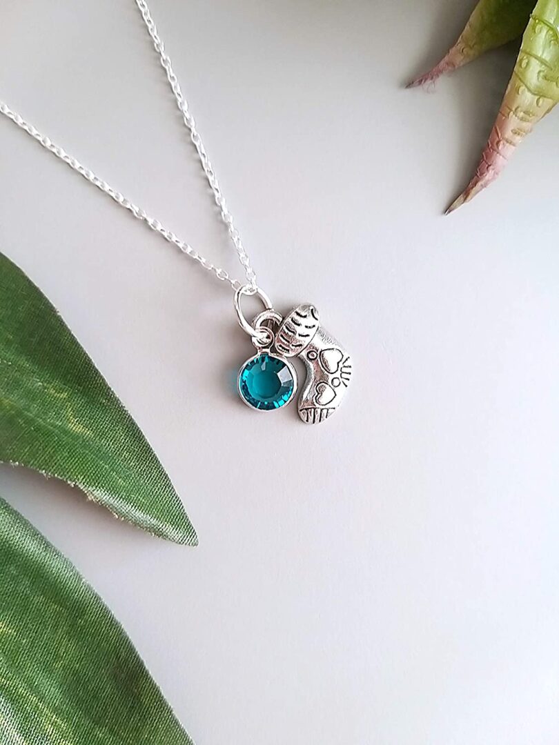 December-Sagittarius Birthstone and Charm Silver Necklace| Blue Zircon Silver Necklace Christmas Gift |Geniune 925 Sterling Silver|Gifts for her - Image 4