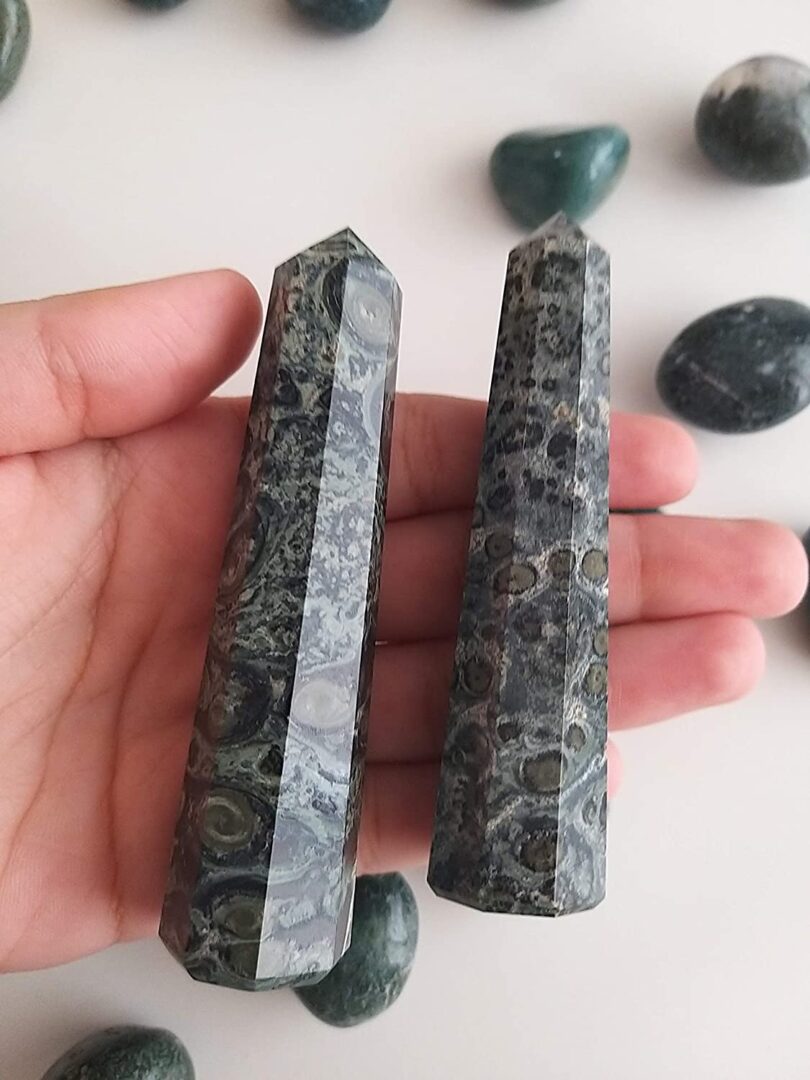 Rainforest Jasper Crystal Point | 100mm Large Rainforest Jasper Tower | Crystal Energy Healing Wand | Meditation |Gift Jasper Energy Point - Image 2