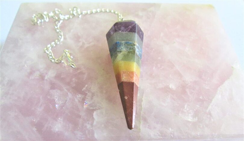 7-Chakra Crystal Pendulum | Natural 7-Chakra Crystals | Crystal Dowsing Pendulum | Scrying Healing Crystal | Gift Crystal Energy Pendulum | Natural Healing Stone Pendulum | Gift Packing - Image 3