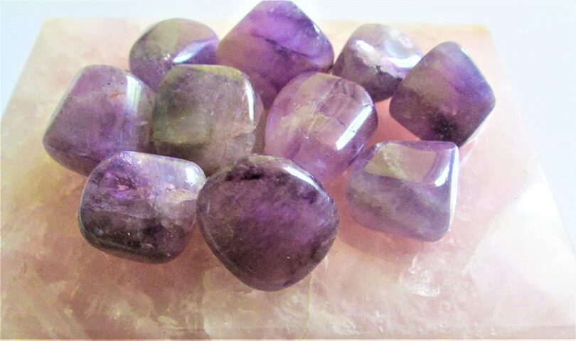 Amethyst Pack of 10 AAA Quality Tumbled Stones | 25 TO 30mm Tumbled Stones |Healing Stones | Amethyst Tumbles & Info Card in Gift Pack - Image 2