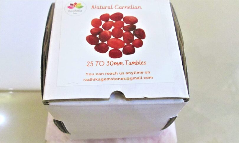 Carnelian Pack 1 LB. of AAA Quality Tumbled Stones | 25 TO 30mm Tumbled Stones | 30-35 Pcs. Healing Stones | 460 Gms. Tumbles in Gift Pack - Image 3