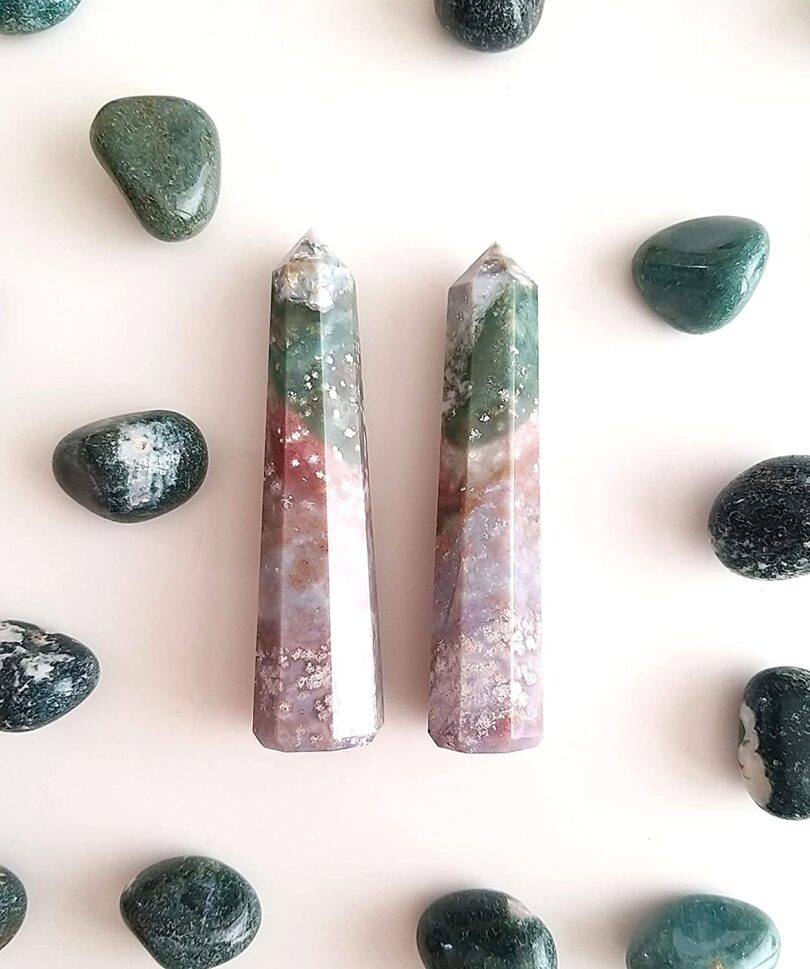 Fancy Jasper Crystal Point | 100mm Large Fancy Jasper Tower | Crystal Energy Healing |Fancy Jasper Wand|Meditation|Gift Jasper Energy Point - Image 2