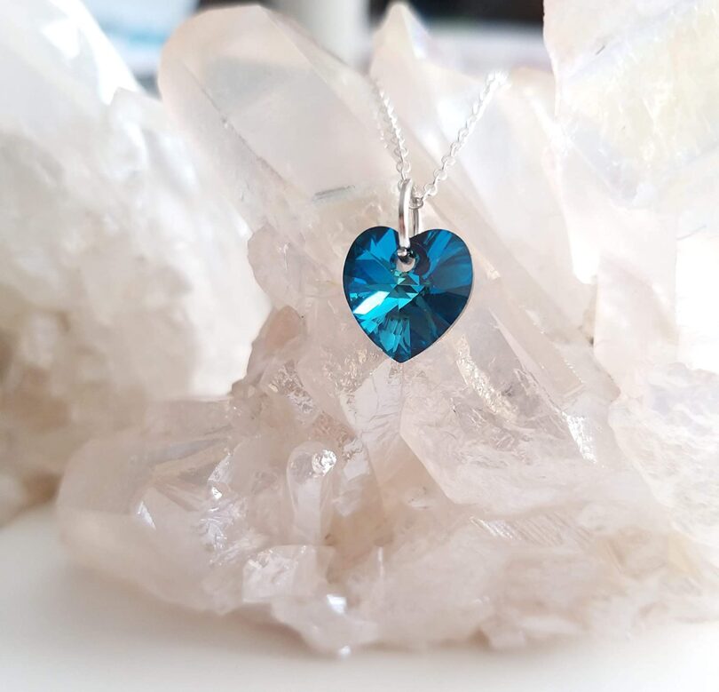 December-Sagittarius Birthstone Heart Silver Necklace| Blue Zircon Silver Necklace Christmas Gift |Geniune 925 Sterling Silver|Gifts for her - Image 6