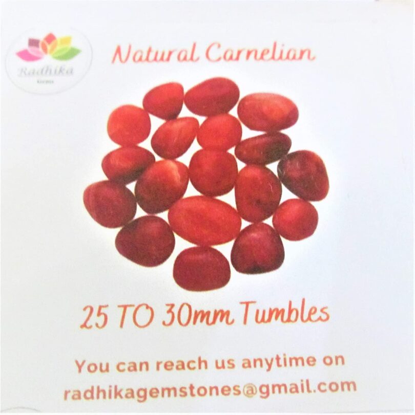 Carnelian Pack 1 LB. of AAA Quality Tumbled Stones | 25 TO 30mm Tumbled Stones | 30-35 Pcs. Healing Stones | 460 Gms. Tumbles in Gift Pack - Image 4