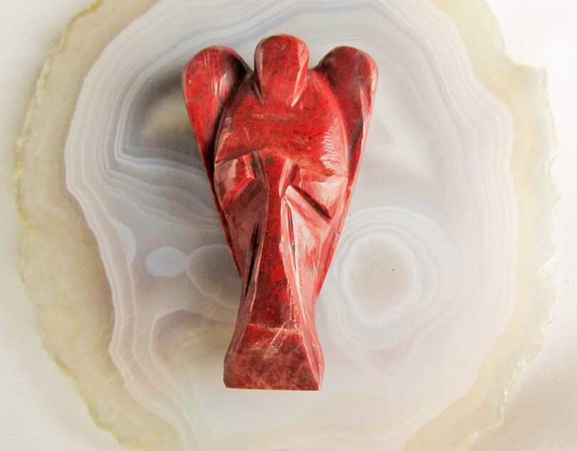 Red Jasper Crystal Angel | Red Jasper Crystal Energy Angel | 50mm Crystal Angel | Healing Crystal | Meditation | Gift Crystal Energy Angel - Image 2