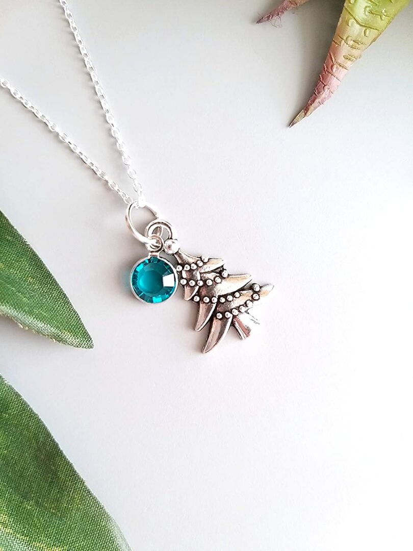 December-Sagittarius Birthstone and Charm Silver Necklace| Blue Zircon Silver Necklace Christmas Gift |Geniune 925 Sterling Silver|Gifts for her - Image 5