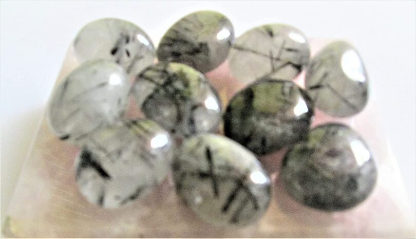 Rutile Quartz Pack of 10 AAA Quality Tumbles | 25 TO 30mm Tumbled Stones | Healing Stones | Rutile Quartz Tumbles & Info Card in Gift Pack - Image 2