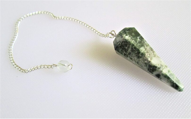 Moss Agate Pendulum | Natural Moss Agate Crystals | Crystal Dowsing Pendulum | Scrying Healing Crystal | Gift Crystal Energy Pendulum | Natural Healing Stone Pendulum | Gift Packing - Image 9