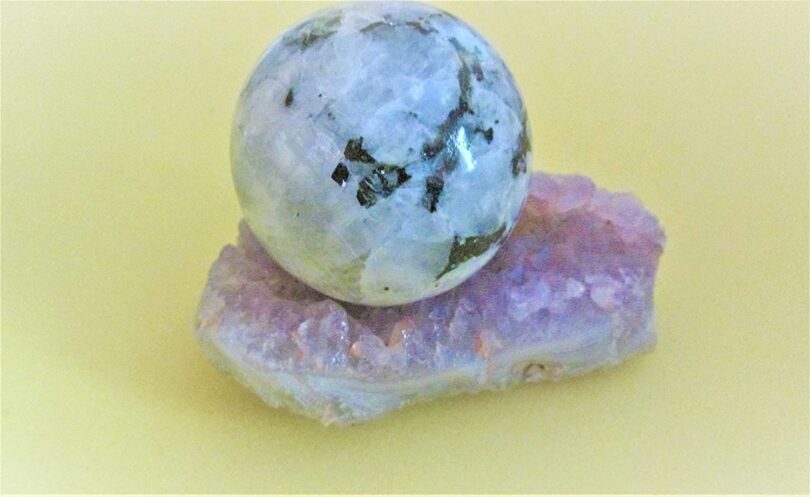 Rainbow Moonstone Sphere | 50mm Crystal Orb | Rainbow Moonstone Sphere Healing Stone | Gift Rainbow Moonstone Sphere - Image 3