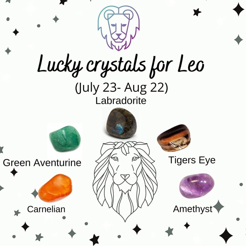 Leo Zodiac Crystals Set | 5 Crystals for Birthdates-23rd July To 22nd August | Leo Lucky Crystals | Birthday Gift For Leo Zodiac - Image 6