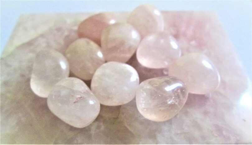 Rose Quartz Pack of 10 AAA Quality Tumbled Stones | 25 TO 30mm Tumbled Stones | Healing Stones| Rose Quartz Tumbles & Info Card in Gift Pack - Image 5