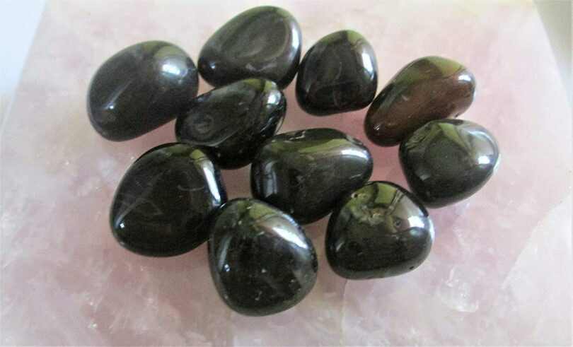 Black Onyx Pack of 10 AAA Quality Tumbled Stones | 25 TO 30mm Tumbled Stones | Healing Stones | Black Onyx Tumbles & Info Card in Gift Pack - Image 4