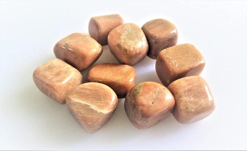 Peach Moonstone Pack of 10 AAA Quality Tumbles | 25 TO 30mm Tumbled Stones |Healing Stones |Peach Moonstone Tumbles & Info Card in Gift Pack - Image 4