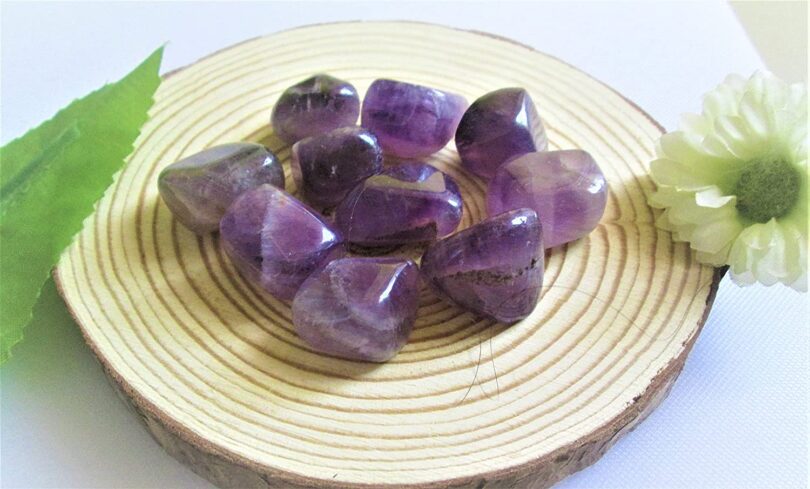 Amethyst Pack of 10 AAA Quality Tumbled Stones | 25 TO 30mm Tumbled Stones |Healing Stones | Amethyst Tumbles & Info Card in Gift Pack - Image 5