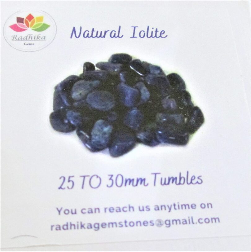 Iolite 1 Lb. Pack of AAA Quality Tumbled Stones | 25 TO 30mm Tumbled Stones | 30-35 Pcs. Healing Stones | Tumbles 460 Gms in Gift Pack - Image 4