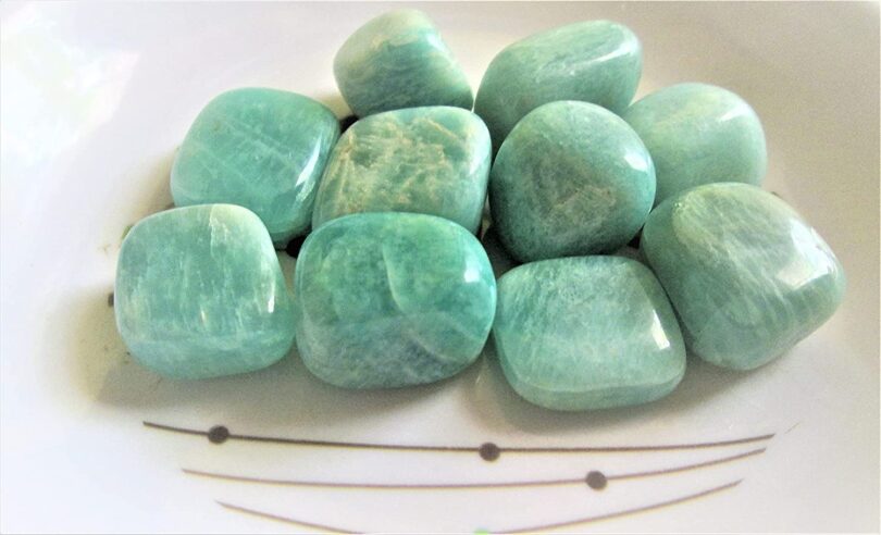 Amazonite Pack of 1 LB AAA Quality Tumbled Stones | 25 TO 30mm Tumbled Stones | 30-35 Healing Stones | 460 Gms. Tumbles in Gift Pack - Image 3