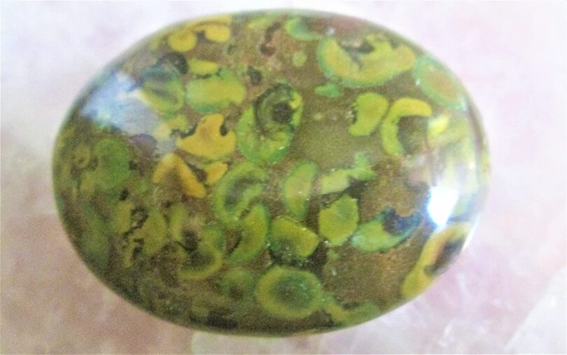 Rainforest Jasper Palmstone | Natural Rainforest Jasper Massager | 60mm Rainforest Jasper Palmstone |Gift Crystal Palmstone