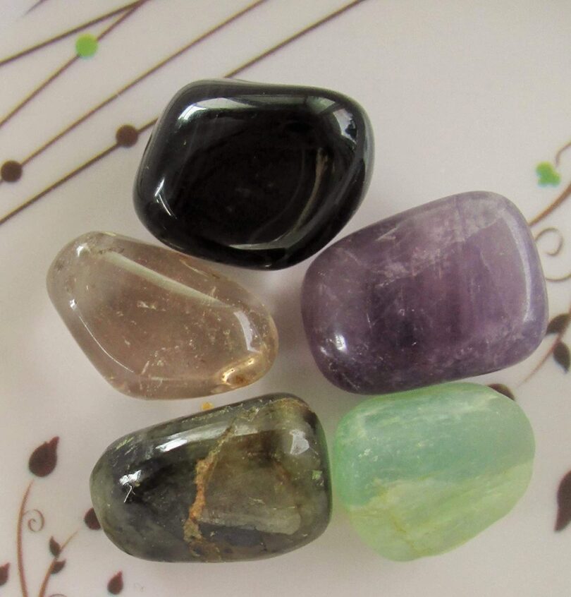 Manifestation Set | Repel Negativity Crystals Set | Crystals To Repel Negative Energy | 5 Lovely Crystals in Gift Packing | Crystal Info Card - Image 2