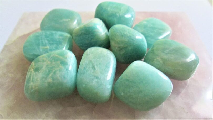 Amazonite Pack of 1 LB AAA Quality Tumbled Stones | 25 TO 30mm Tumbled Stones | 30-35 Healing Stones | 460 Gms. Tumbles in Gift Pack - Image 4