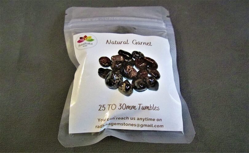 Garnet Pack of 5 AAA Quality Tumbled Stones | 20 TO 25mm Tumbled Stones | Healing Stones| Garnet Tumbles in Gift Pack