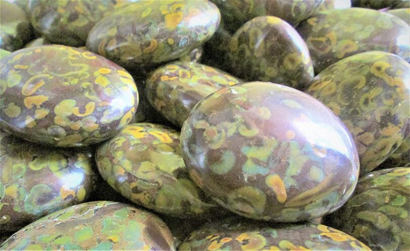 Rainforest Jasper Palmstone | Natural Rainforest Jasper Massager | 60mm Rainforest Jasper Palmstone |Gift Crystal Palmstone - Image 5