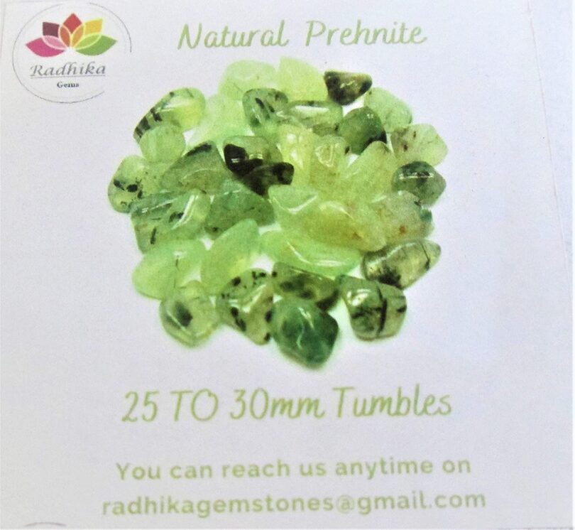 Prehnite Pack of 1 LB. AAA Quality Tumbled Stones | 25 TO 30mm Tumbled Stones| Healing Stones | Prehnite Tumbles in Gift Pack - Image 5