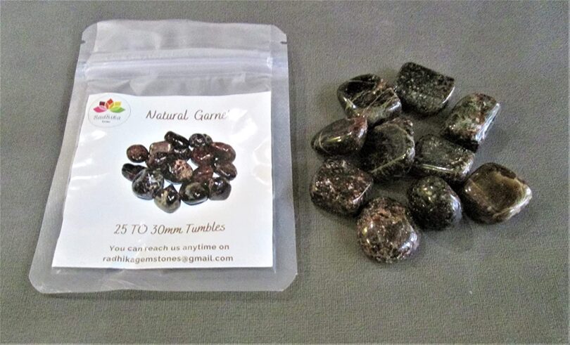 Garnet Pack of 10 AAA Quality Tumbled Stones | 15 TO 20mm Tumbled Stones | Healing Stones| Garnet Tumbles in Gift Pack - Image 2