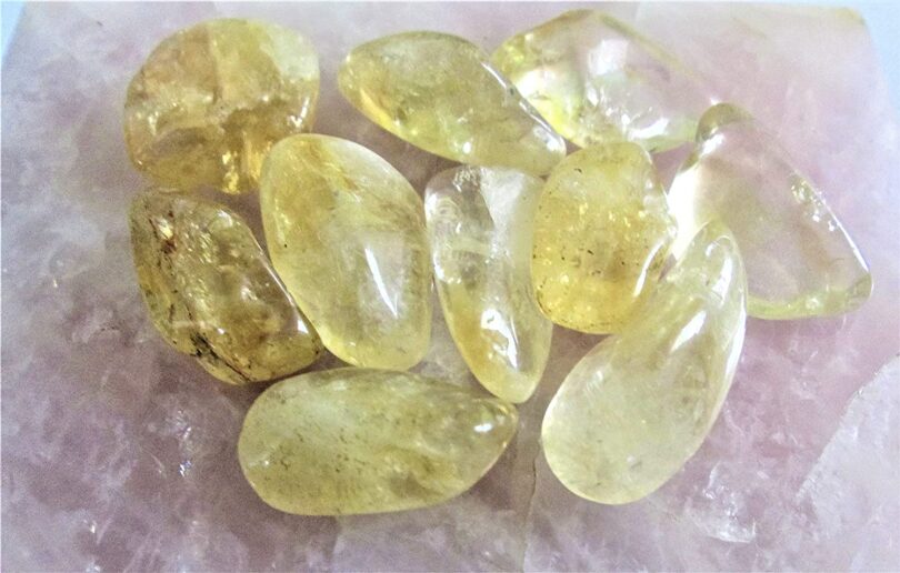 Citrine Pack of 10 AAA Quality Tumbled Stones | 25 TO 30mm Tumbled Stones | Healing Stones | Citrine Tumbles & Info Card in Gift Pack - Image 4