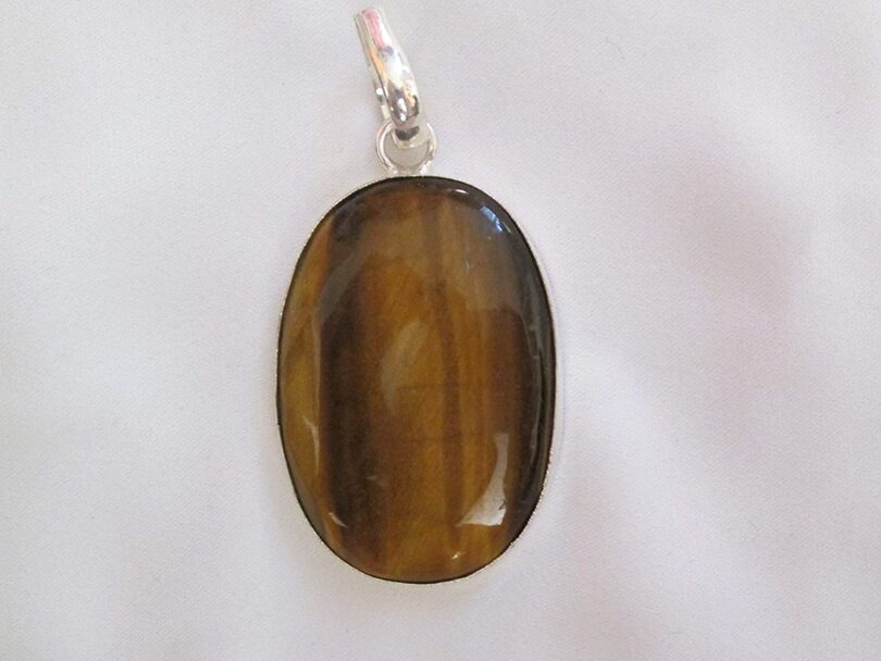 Tigers Eye Stone Pendant Necklace | Natural Gemstone Pendant -18"- Chain Necklace | Geniune Tigers Eye Crystal GS Pendant | Gift Packing - Image 3