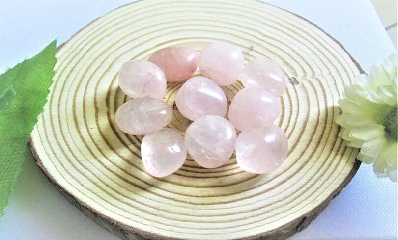 Rose Quartz Pack of 10 AAA Quality Tumbled Stones | 25 TO 30mm Tumbled Stones | Healing Stones| Rose Quartz Tumbles & Info Card in Gift Pack - Image 6