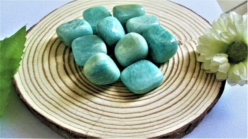 Amazonite Pack of 1 LB AAA Quality Tumbled Stones | 25 TO 30mm Tumbled Stones | 30-35 Healing Stones | 460 Gms. Tumbles in Gift Pack - Image 5