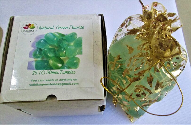 Fluorite Pack of 1 LB. AAA Quality Tumbled Stones | 25 TO 30mm Tumbled Stones | 30-35 Pcs. Healing Stones | 460 Gms. Tumbles in Gift Pack