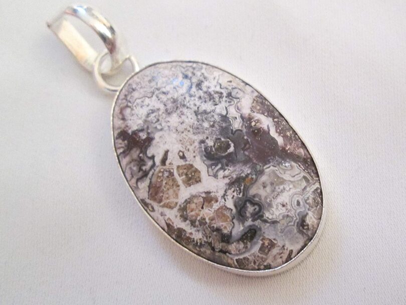 Crazy Lace Agate Pendant Necklace | Natural Gemstone Pendant -18"- Chain Necklace | Geniune Crazy Lace Agate Crystal GS Pendant | Gift Packing - Image 4