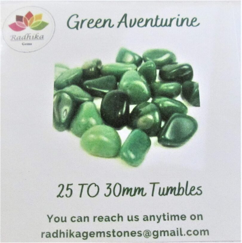 Green Aventurine Pack of 1 LB. AAA Quality Tumbles | 25 TO 30mm Tumbled Stones | 30-35 Healing Stones | 460 Gms. Tumbles in Gift Pack - Image 4