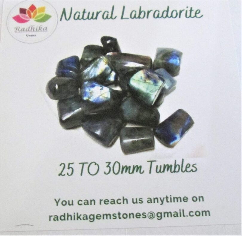 Labradorite Pack of 1 LB AAA Quality Tumbled Stones | 25 TO 30mm Tumbled Stones | 30-35 Healing Stones | 460 Gms. Tumbles in Gift Pack - Image 6