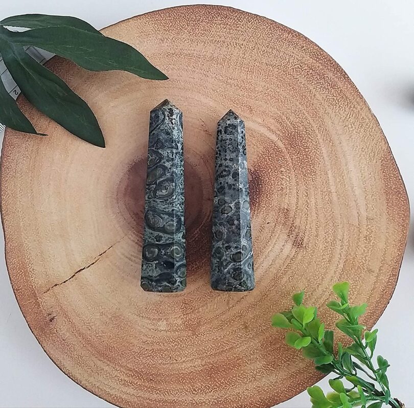 Rainforest Jasper Crystal Point | 100mm Large Rainforest Jasper Tower | Crystal Energy Healing Wand | Meditation |Gift Jasper Energy Point - Image 6