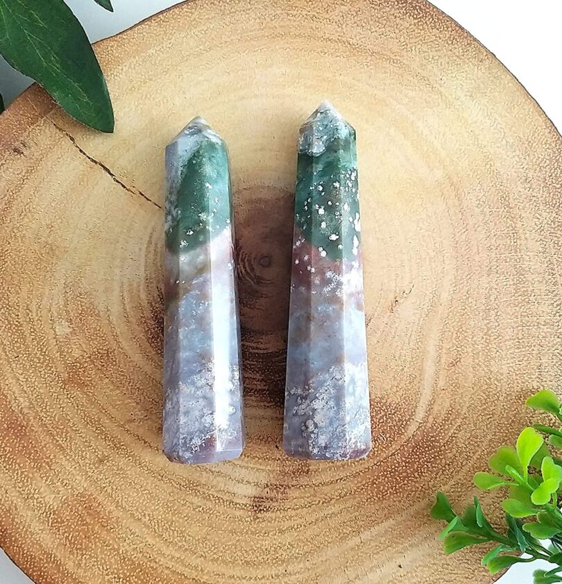 Fancy Jasper Crystal Point | 100mm Large Fancy Jasper Tower | Crystal Energy Healing |Fancy Jasper Wand|Meditation|Gift Jasper Energy Point - Image 4