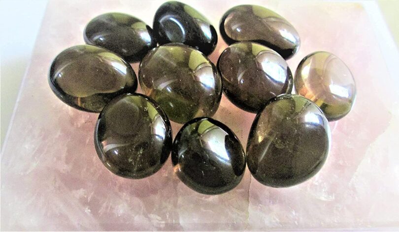 Smoky Quartz Pack of 10 AAA Quality Tumbled Stones | 25 TO 30mm Tumbled Stones|Healing Stones |Smoky Quartz Tumbles & Info Card in Gift Pack - Image 3