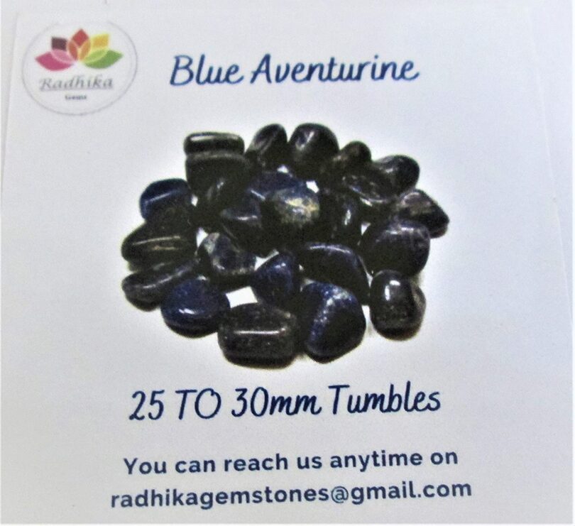 Blue Aventurine Pack of 1 LB. AAA Quality Tumbles | 25 TO 30mm Tumbled Stones | 30-35 Healing Stones | 460 Gms. Tumbles in Gift Pack - Image 4