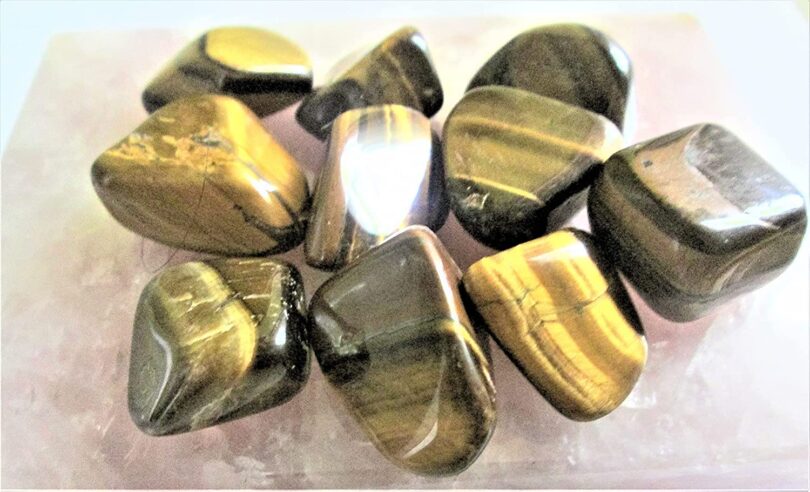 Tigers Eye Pack of 1 LB. AAA Quality Tumbled Stones | 25 TO 30mm Tumbled Stones| 30-35 Healing Stones | 460 Gms. Tumbles in Gift Pack