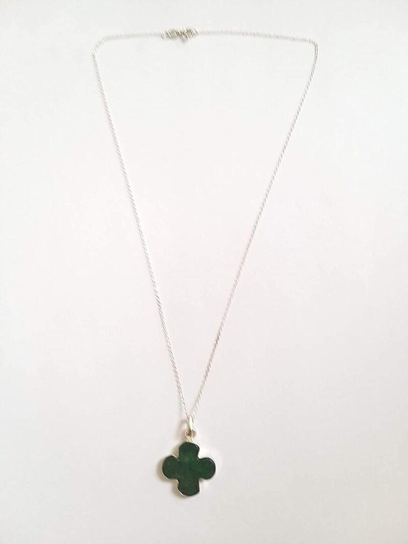 Green Aventurine 925-Silver Pendant Necklace | 925- Silver Chain-16'' | Green Aventurine 925-Silver Flower Pendant | Geniune 925 Sterling Silver chain | Gift for Her - Image 2