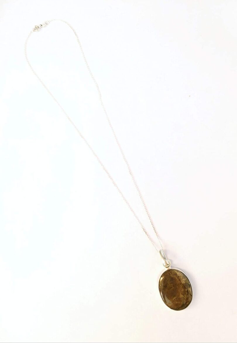 Rutile Quartz Stone Pendant Necklace | Natural Gemstone Pendant -18"- Chain Necklace | Geniune Rutile Quartz Stone GS Pendant | Gift Packing - Image 2