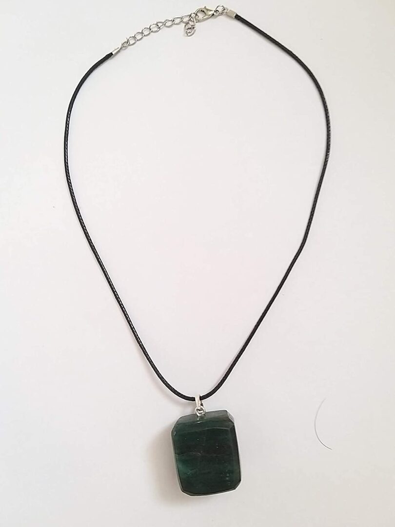 Green Aventurine Pendant Necklace | Stunning 925-Silver Pendant | Adjustable Waxed Cord -18'' | Natural Healing Stone Pendant | Gift for Her - Image 3