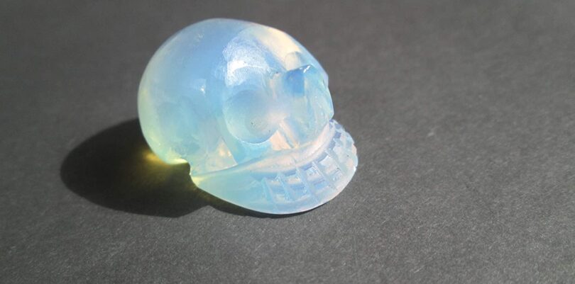 Opalite Crystal Skull | 30mm Crystal Skull | Crystal Skull Halloween Decoration | Opalite Skull Gift | Gift Skull Carving