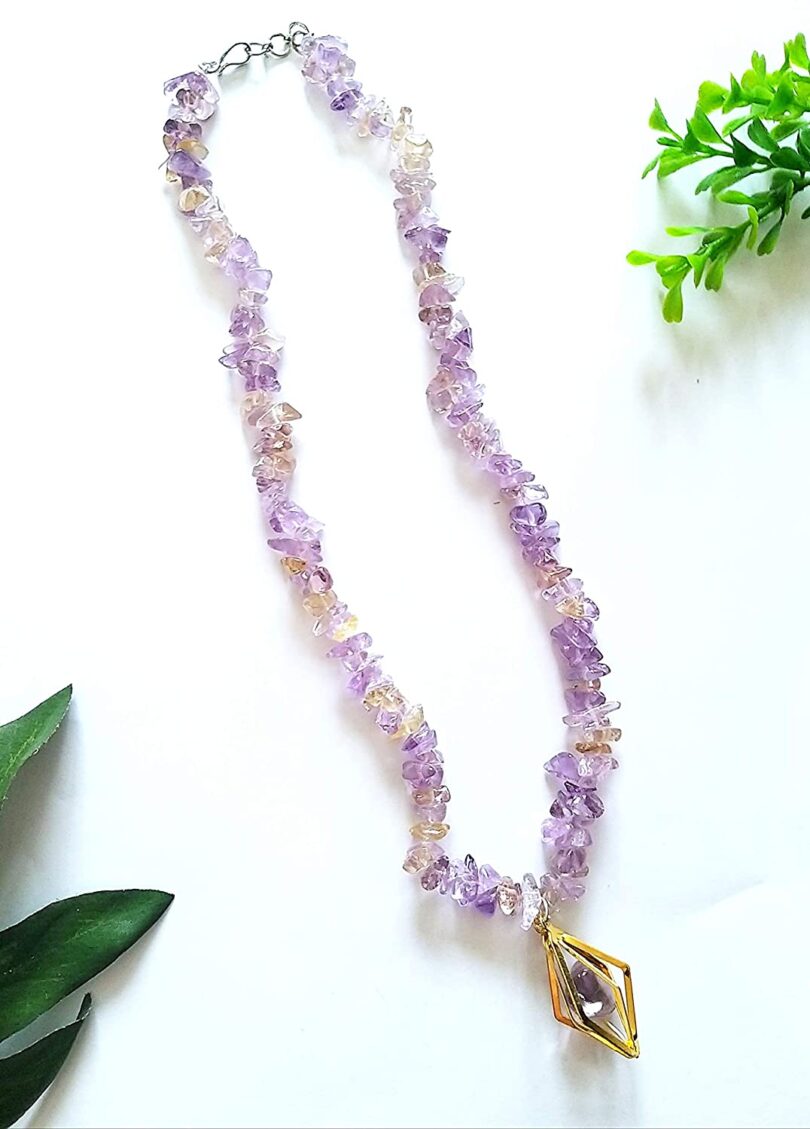 Amethyst Pendant Necklace | Amethyst Agate Slice Pendant Necklace | Healing Stone | Meditation | Gift Amethyst Crystal Energy Necklace - Image 3