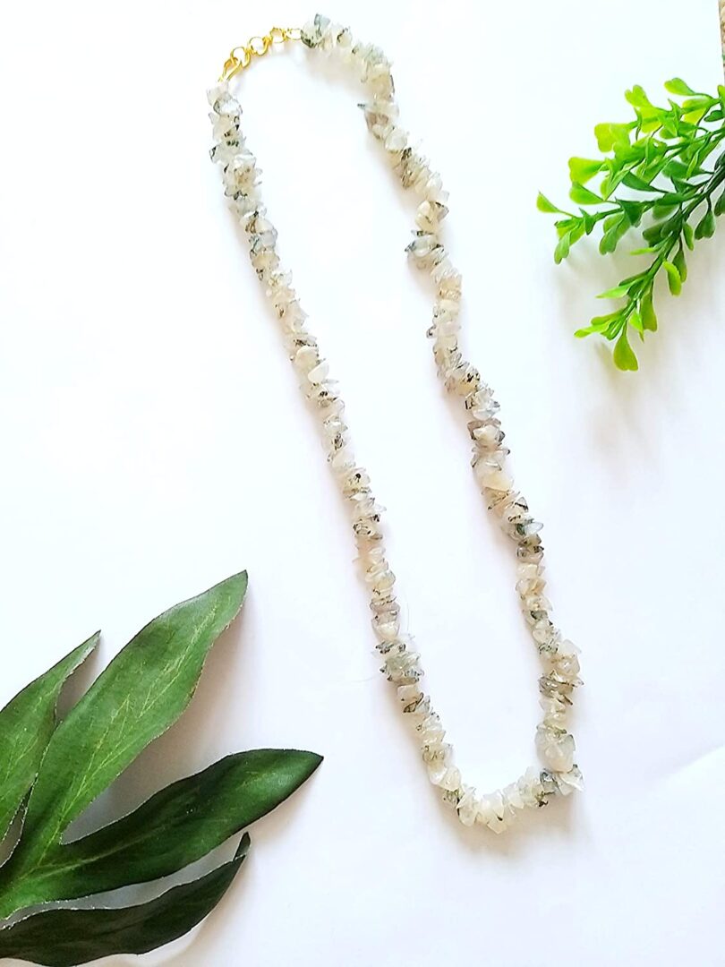 Rutile Quartz Gemstone Necklace | Rutile quartz Crystal Necklace | Healing Stone | Meditation | Gift Clear Quartz Crystal Multi Gemstones Necklace - Image 3