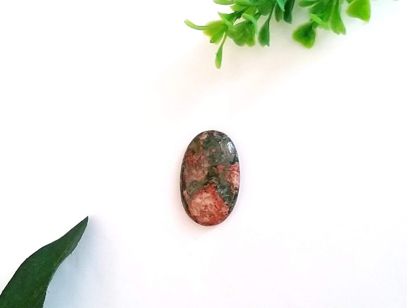 Unakite Crystal Cabochon | 30mm Unakite Pocket Palmstone | Natural Crystal Energy Cabochon | Healing Worry Stone | Meditation | Gift Energy Palmstone